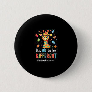 Badge Rond 5 Cm Sensibilisation sur l'autisme Cute Giraffe Animal