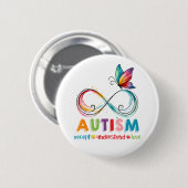 Badge Rond 5 Cm Sensibilisation sur l'autisme d'amour motivationne (Devant & derrière)