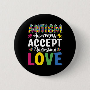 Badge Rond 5 Cm Sensibilisation sur l'autisme de puzzle Accepter C