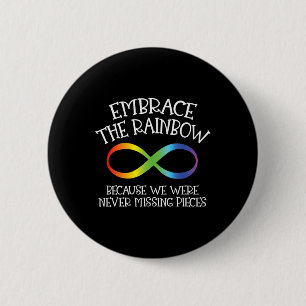 Badge Rond 5 Cm Sensibilisation sur l'autisme Embrassez Le Rainbow
