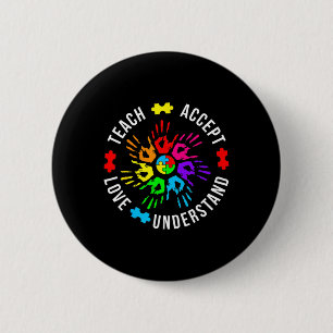 Badge Rond 5 Cm Sensibilisation sur l'autisme Enseignant Puzzle Ap