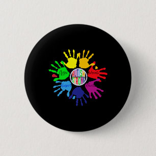 Badge Rond 5 Cm Sensibilisation sur l'autisme Langue Signale Main 