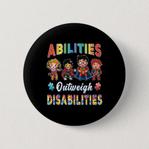 Badge Rond 5 Cm Sensibilisation sur l'autisme Les capacités des ga