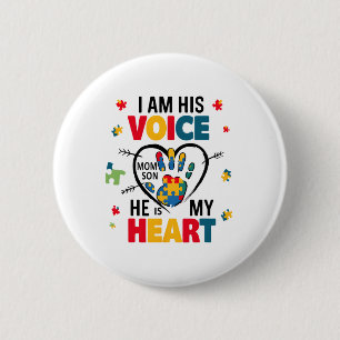 Badge Rond 5 Cm Sensibilisation sur l'autisme Maman Chemise Je Sui