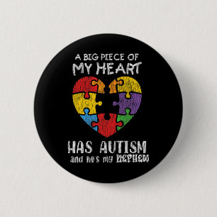 Badge Rond 5 Cm Sensibilisation sur l'autisme Oncle Tante Famille