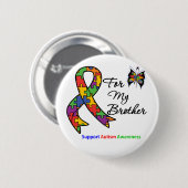 Badge Rond 5 Cm Sensibilisation sur l'autisme Pour Mon Frère (Devant & derrière)
