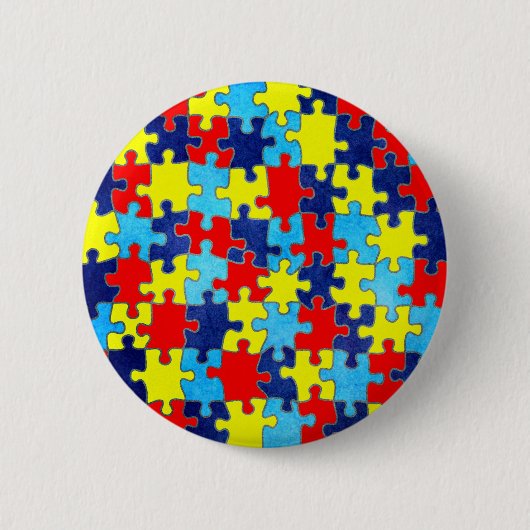 Badge Rond 5 Cm Sensibilisation sur l'autisme-Puzzle par Shirley T (Devant)