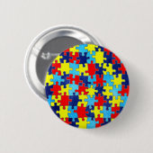 Badge Rond 5 Cm Sensibilisation sur l'autisme-Puzzle par Shirley T (Devant & derrière)