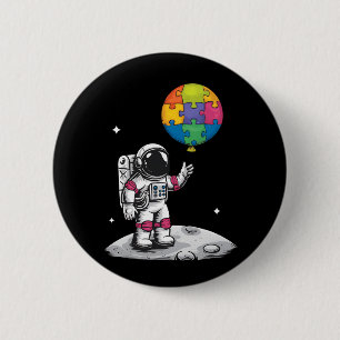 Badge Rond 5 Cm Sensibilisation sur l'autisme spatiale de l'astron