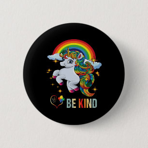 Badge Rond 5 Cm Sensibilisation Unicorn Be Kind Asl Love Sign Lang
