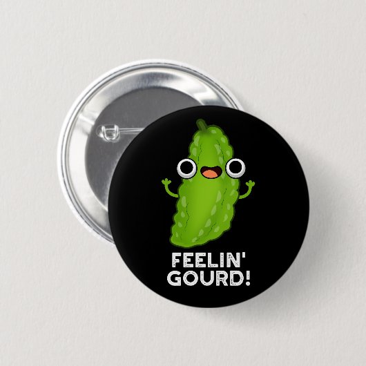 Badge Rond 5 Cm Sentiment Gourd Amusant Sentiment Bon Dark BG (Devant & derrière)