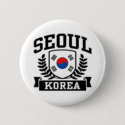 Badge Rond 5 Cm Séoul Corée (Devant)
