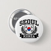 Badge Rond 5 Cm Séoul Corée (Devant & derrière)