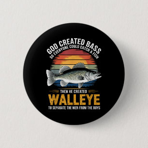 Badge Rond 5 Cm Séparer les hommes des garçons Poisson Pêcheur à l