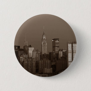Badge Rond 5 Cm Sepia New York