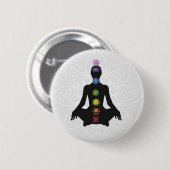 Badge Rond 5 Cm Sept chakras silhouette (Devant & derrière)
