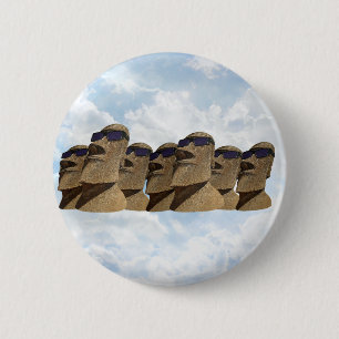 Badge Rond 5 Cm Sept hanche Moai - bouton rond