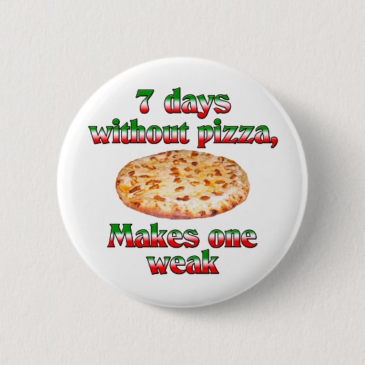 Badge Rond 5 Cm Sept jours sans pizza (Devant)