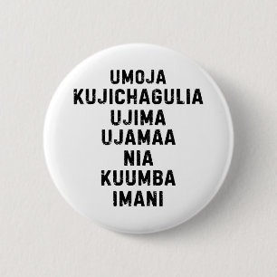 Badge Rond 5 Cm Sept Principes De Kwanzaa Happy Kwanzaa 5