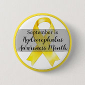 Badge Rond 5 Cm Septembre Mois de sensibilisation à l'hydrocéphali (Devant)