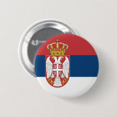 Badge Rond 5 Cm Serbia Flag (Devant & derrière)