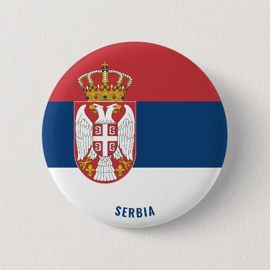 Badge Rond 5 Cm Serbie Drapeau patriotique (Devant)