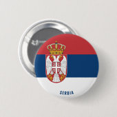 Badge Rond 5 Cm Serbie Drapeau patriotique (Devant & derrière)