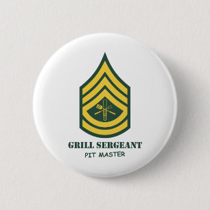 Badge Rond 5 Cm Sergent de gril d'armée