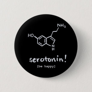 Badge Rond 5 Cm "Sérotonine : Bouton rond de la molécule heureus