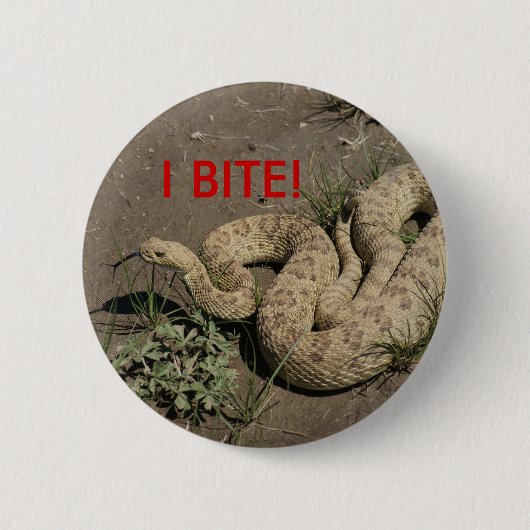 Badge Rond 5 Cm Serpent à sonnettes de prairie R6 (Devant)