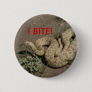 Badge Rond 5 Cm Serpent à sonnettes de prairie R6