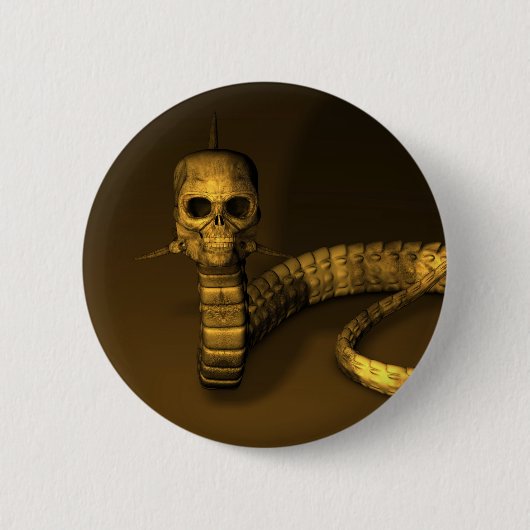 Badge Rond 5 Cm Serpent crâne (Devant)