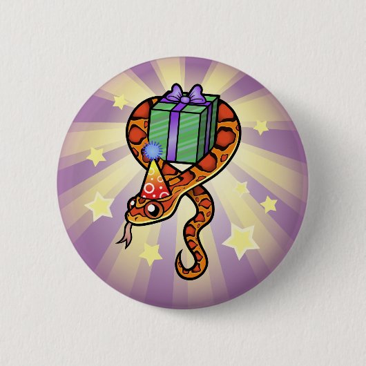 Badge Rond 5 Cm Serpent d'anniversaire (Devant)