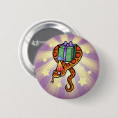 Badge Rond 5 Cm Serpent d'anniversaire (Devant & derrière)