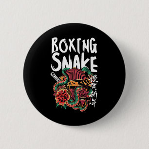 Badge Rond 5 Cm Serpent de boxe Japonais Samurai Guerrier Cobra Co