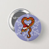 Badge Rond 5 Cm Serpent de Noël (Devant & derrière)