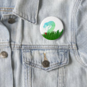Badge Rond 5 Cm Serpent et épingle de pomme/ (En situation)