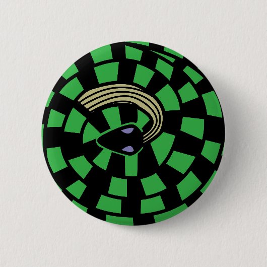 Badge Rond 5 Cm Serpent - illusion optique (vert) (Devant)