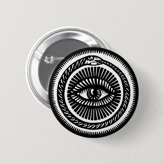 Badge Rond 5 Cm serpent mangeant sa propre queue (Devant & derrière)