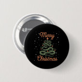 Badge Rond 5 Cm Serpent Noël Arbre de Noël Joyeux Christ (Devant & derrière)