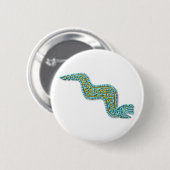 Badge Rond 5 Cm Serpent-turquoise et or maya (Devant & derrière)
