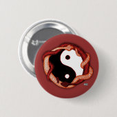 Badge Rond 5 Cm Serpents double (rouge) (Devant & derrière)
