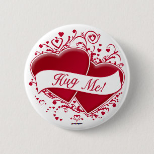Badge Rond 5 Cm Serre Moi ! Cœurs Rouges