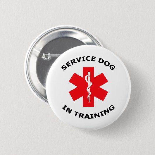 BADGE ROND 5 CM SERVICE CHIEN EN FORMATION (Devant & derrière)