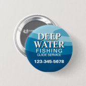 Badge Rond 5 Cm Service de guide de pêche (Devant & derrière)