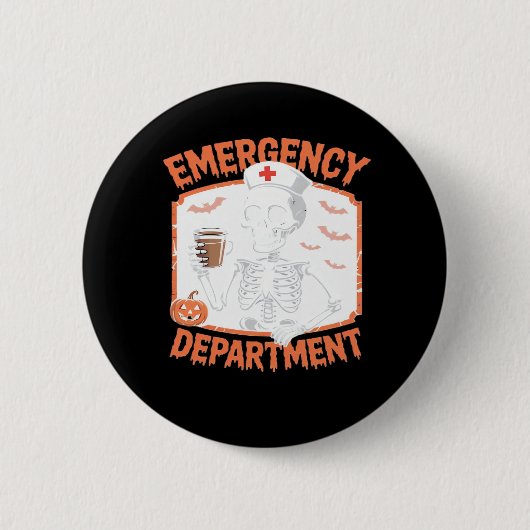 Badge Rond 5 Cm Service d'urgence Funny Halloween Nurse Essenti (Devant)