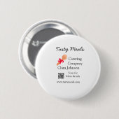 Badge Rond 5 Cm services de restauration ajouter un nom code QR si (Devant & derrière)