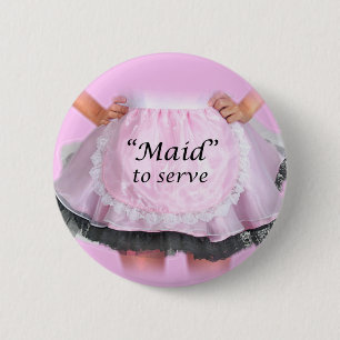 Badge Rond 5 Cm Servir une femme de ménage