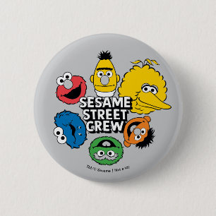 Badge Rond 5 Cm Sesame Street Crew