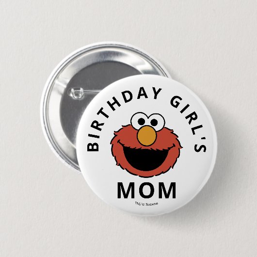 Badge Rond 5 Cm Sesame Street | Elmo - First Birthday Button (Devant & derrière)